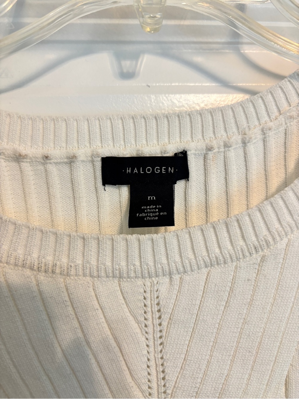 Halogen Cream Ribbed Knit Top - Picture 2 of 2